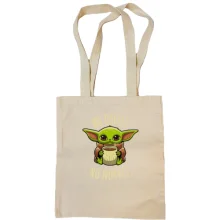 Сумка шоппер Baby Yoda No coffee No work