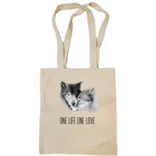 Сумка шоппер с волками One Life One Love