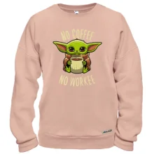 Свитшот Baby Yoda No coffee No work