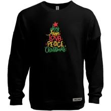 Світшот без начосу Love, Peace, Christmas (Вишивка)
