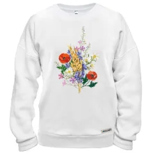 Свитшот с букетом (мак, ромашки, пшеница)
