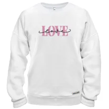 Свитшот с надписью Love Love (Вышивка)