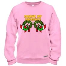 Свитшот с новогодними венками "shake my presents"