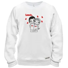 Свитшот с парой Love is... (Вышивка)