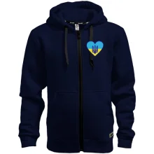 Худи на молнии Тризуб на желто-синем сердце (Вышивка)