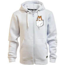 Худи на молнии с wow doge в кармане
