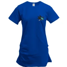 Подовжена футболка з вишитою емблемою San Jose Sharks (Вишивка)
