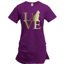 Туника с надписью "Love Cat"