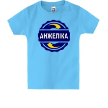 Дитяча футболка з ім'ям Анжеліка в колі
