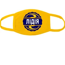 Тканинна маска для обличчя з ім'ям Лідія в колі