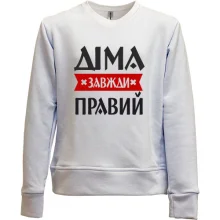 Дитячий світшот без начосу Діма завжди правий