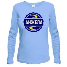 Жіночий лонгслів з ім'ям Анжела в колі