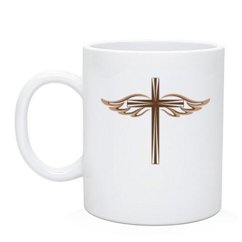 Чашка с крестом и крыльями