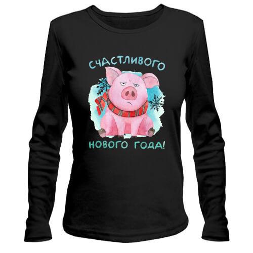 Лонгслив с надписью 