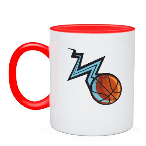 Чашка с баскетбольным мячом молнией