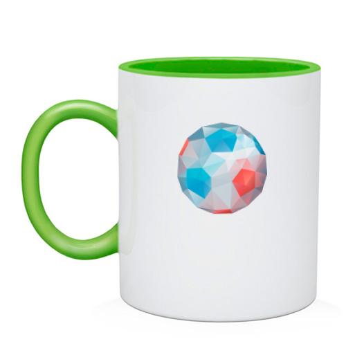 Чашка со стеклянным футбольным мячом