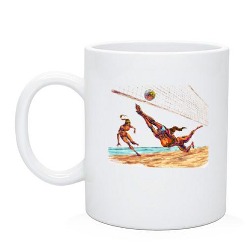 Чашка с пляжным волейболом