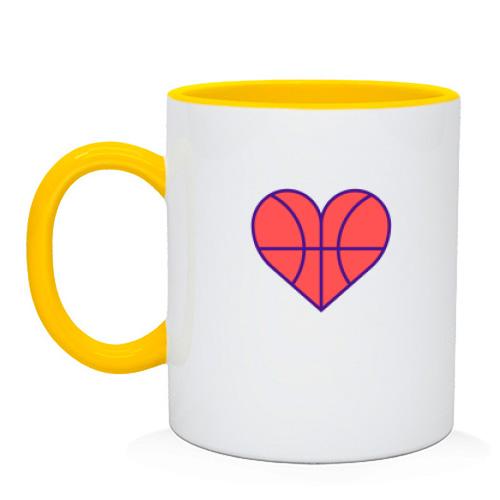 Чашка с баскетбольным мячом в виде сердца