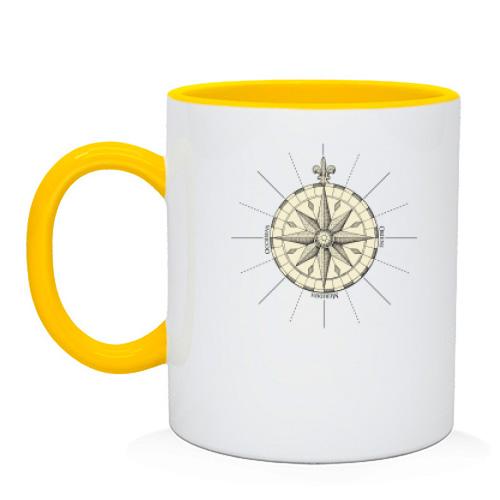Чашка з античним компасом