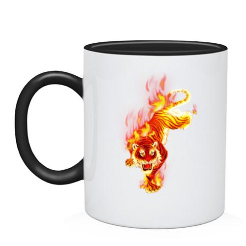 Чашка с огненным тигром