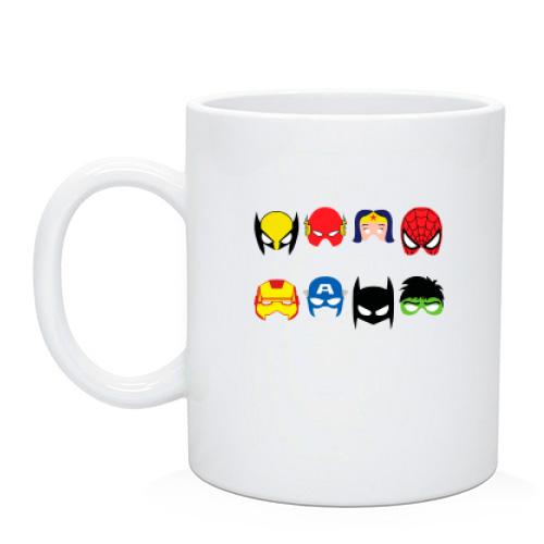 Чашка з масками супергероїв