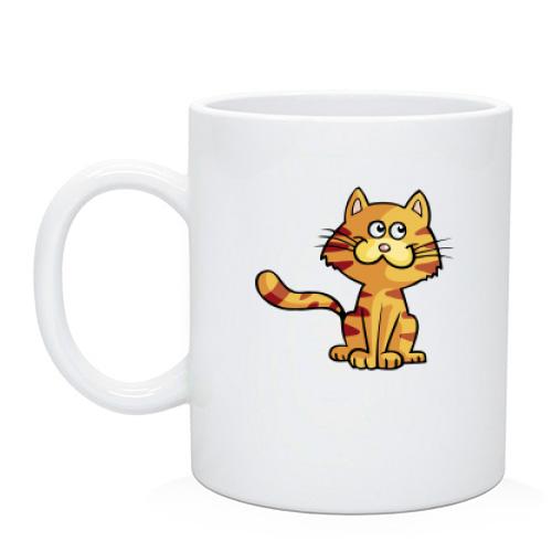 Чашка з рудим котом
