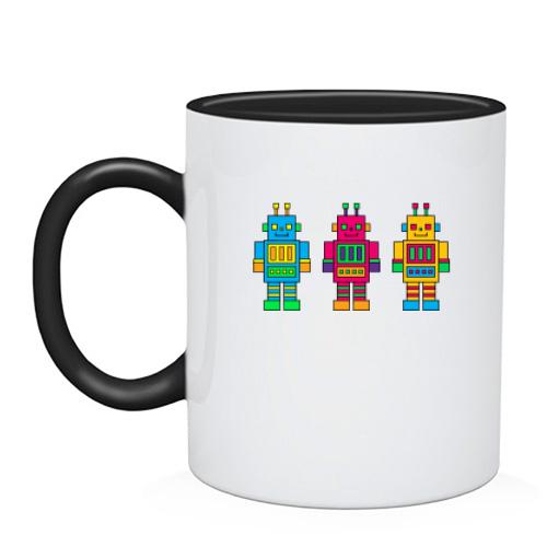 Чашка з трьома роботами
