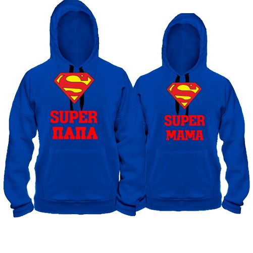 Парные худи  Super папа - Super мама