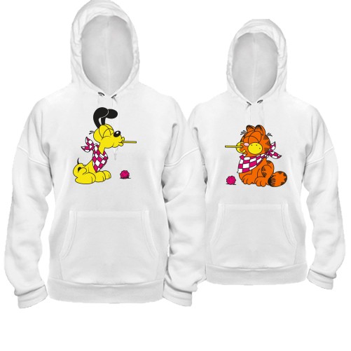 Парные худи Garfield dog & cat