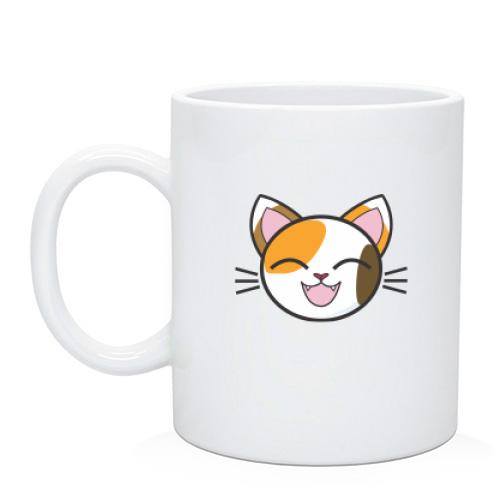Чашка з задоволеним котом