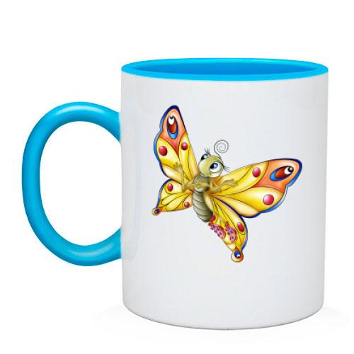 Чашка з яскравим метеликом 2