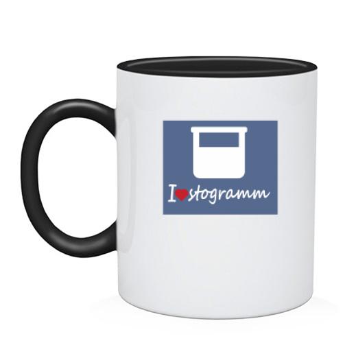 Чашка i love stogramm (я люблю стограмм)