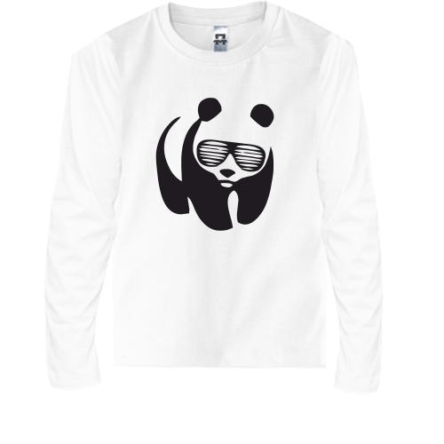 Детская футболка с длинным рукавом Панда в очках жалюзи