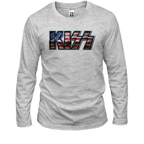 Лонгслив KISS на американском флаге