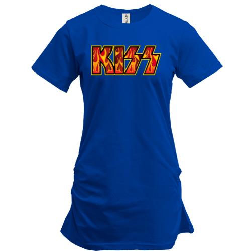 Подовжена футболка KISS (fire logo)