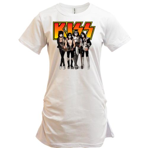 Подовжена футболка з рок групою KISS