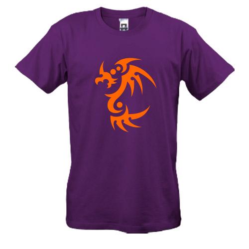 Футболка оранжевый дракон