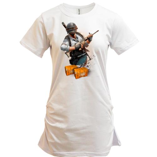 Подовжена футболка з персонажем PlayerUnknown’s Battlegrounds