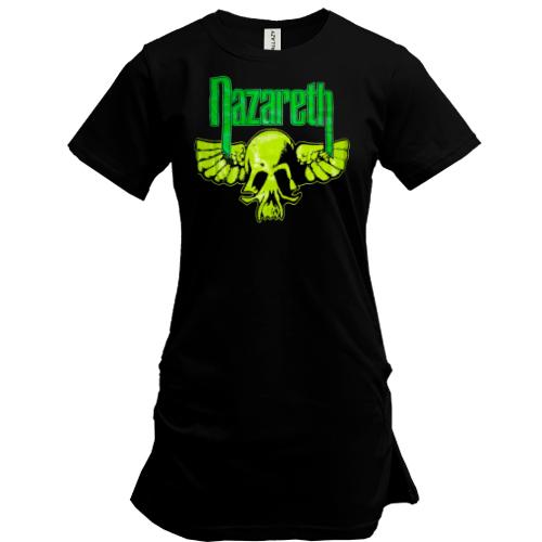 Подовжена футболка Nazareth (З зеленим черепом)