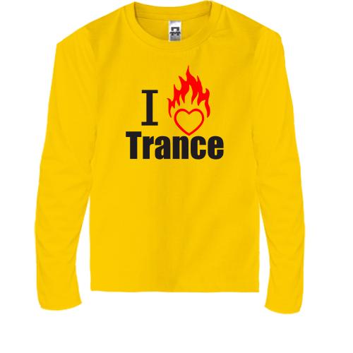 Детская футболка с длинным рукавом I love Trance (3)