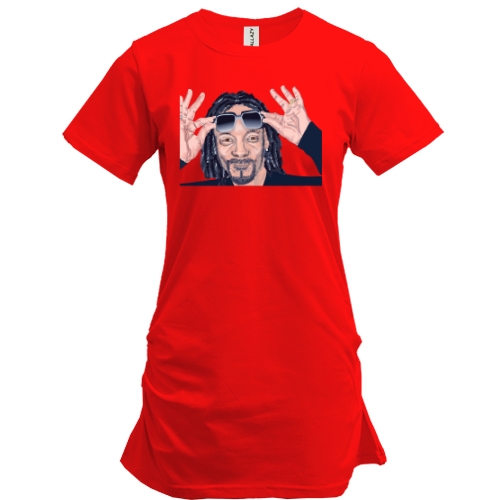 Подовжена футболка зі Snoop Dogg з окулярами