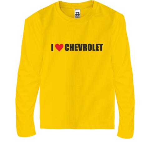 Детская футболка с длинным рукавом I love Chevrolet