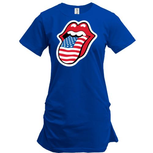 Подовжена футболка Rolling Stones USA