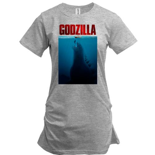 Подовжена футболка з Годзіллой під водою