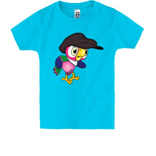 Дитяча футболка з папугою Кешей в кепці
