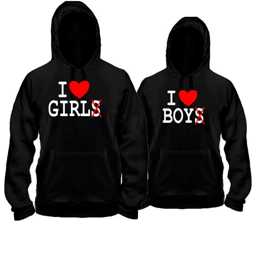 Парные худи I love BOY - GIRL