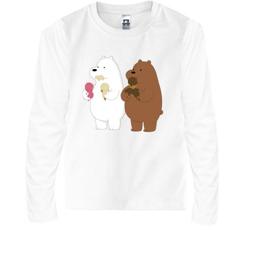Детская футболка с длинным рукавом bears love ice cream