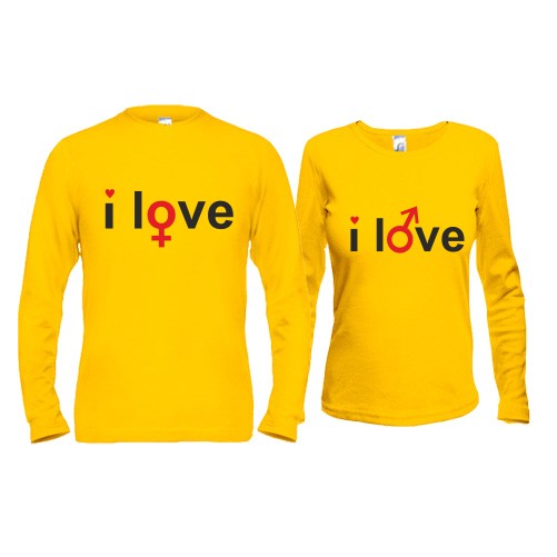 Парные лонгсливы I love