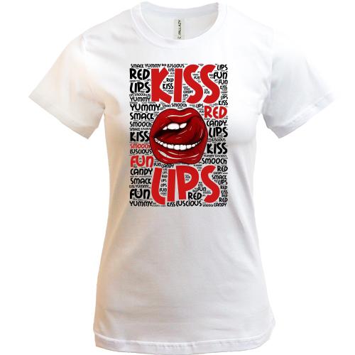 Футболка Kiss red lips