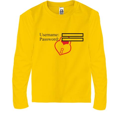 Детская футболка с длинным рукавом Логин пароль